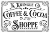 Kringle Coffee & Cocoa Shoppe Stencil by StudioR12 | DIY Vintage Santa Holiday Home Decor | Craft & Paint Wood Sign | Reusable Mylar Template | Victorian Snow Gift Select Size