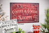 Kringle Coffee & Cocoa Shoppe Stencil by StudioR12 | DIY Vintage Santa Holiday Home Decor | Craft & Paint Wood Sign | Reusable Mylar Template | Victorian Snow Gift Select Size