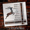 Dasher Dancer Prancer Stencil by StudioR12 | DIY Christmas Holiday Song Home Decor | Craft & Paint Wood Sign | Reusable Mylar Template | Rudolph Reindeer Flannel | Select Size (18 inches x 18 inches)