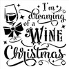 Wine Christmas Stencil by StudioR12 | DIY Funny Winter Holiday Home Decor | Craft & Paint Wood Sign Reusable Mylar Template | Glass Present Bow Cursive Script Gift Select Size