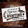 Gone Hunting Stencil with Duck by StudioR12 | DIY Country Cabin Home Decor | Craft & Paint Wood Sign | Mylar Template | Select Size