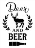 Deer and Beer Stencil with Laurels by StudioR12 | DIY Country Hunting Home Decor for Man Cave | Paint Wood Signs | Select Size