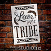 Love My Tribe Stencil by StudioR12 | DIY Boho Feather Home Decor | Craft & Paint Wood Sign Reusable Mylar Template | Bohemian Tribal Gift Select Size