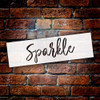 Sparkle Cursive Script Stencil by StudioR12 | DIY Inspiration Quote Home Decor Gift | Craft & Paint Wood Sign Reusable Mylar Template | Select Size