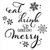 Eat Drink Be Merry Stencil by StudioR12 | DIY Christmas Holiday Home Decor Gift | Craft & Paint Wood Sign | Reusable Mylar Template | Select Size