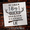 Big Bucks & Cannot Lie Stencil by StudioR12 | DIY Deer Nature Hunt Home Decor Gift | Craft & Paint Wood Sign | Reusable Mylar Template | Select Size