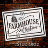 Farmhouse Christmas Stencil by StudioR12 | DIY Rustic Winter Holiday Tree Home Decor | Craft & Paint Wood Sign | Reusable Mylar Template | Select Size