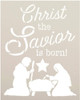 Christ The Savior is Born Stencil with Manger & Star by StudioR12 | DIY Faith Home Decor | Christmas Script Word Art | Select Size