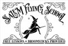 Salem Flying School -Stencil by StudioR12 | DIY Witch Broomstick HalloweenHome Decor | Craft & Paint Wood Sign | Reusable Mylar Template | Select Size