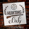 Hunting Club Stencil by StudioR12 | DIY Nature Shotgun Sight Home Decor Laurel Gift | Craft & Paint Wood Sign | Reusable Mylar Template | Select Size