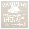 Camping Because Therapy is Expensive Stencil with Tent by StudioR12 | DIY Outdoor Adventure Home Decor | Craft Wood Signs | Select Size