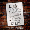 God Will Direct Your Steps Stencil by StudioR12 | DIY Faith Inspirational Home Decor | Craft & Paint Wood Signs | Select Size