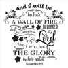 I Will Be A Wall of Fire Zechariah 2:5 Stencil by StudioR12 | DIY Inspirational Bible Verse Home Decor | Craft & Paint | Select Size