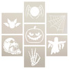 Halloween Stencil Set of 7 by StudioR12 | Spider Web, Bat & Skull | DIY Spooky Fall Home Decor | Paint Haunted Wood Signs | Select Size