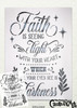 Faith is Seeing The Light in Darkness Stencil by StudioR12 | DIY Inspirational Quote Home Decor | Paint Wood Signs | Select Size