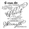 I Can Do All Things Through Christ Script Stencil by StudioR12 | Philippians 4:13 | DIY Faith Bible Verse Home Decor | Select Size