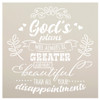 God's Plans are Greater Than Disappointments Stencil by StudioR12 | DIY Script Faith Home Decor | Paint Rustic Wood Signs | Select Size