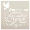 Through Deep Waters I Will Be with You Stencil by StudioR12 | DIY Faith Script Word Art Home Decor | Paint Wood Signs | Select Size