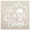 Live Laugh Camp Stencil with Tent & Lantern by StudioR12 | DIY Outdoor Mountain Home Decor | Paint Camping Wood Signs | Select Size