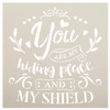 You are My Hiding Place and My Shield Stencil by StudioR12 | DIY Faith Word Art Home Decor | Craft & Paint Wood Signs | Select Size