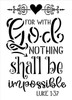 for with God Nothing Shall Be Impossible Stencil by StudioR12 | Luke 1:37 Bible Verse Word Art | DIY Faith Home Decor | Select Size