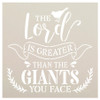 Lord is Greater Than Giants You Face Stencil by StudioR12 | DIY Inspirational Quote Home Decor | Paint Faith Wood Signs | Select Size