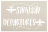 Arrivals Departures Stencil with Airplanes by StudioR12 | Craft DIY Welcome Doormat | Paint Fun Outdoor Home Decor | Select Size