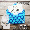 Be Mine 3-Part Envelope Stencil with Polka Dots by StudioR12 | DIY Valentine Love Letter Home Decor | Paint Wood Signs