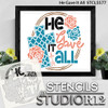 He Gave It All Stencil with Cross & Roses by StudioR12 | DIY Easter Faith Home Decor | Paint Spring Farmhouse Wood Signs | Select Size