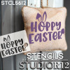 Hoppy Easter Stencil with Bunny Ears by StudioR12 | DIY Fun Spring Home Decor | Craft & Paint Farmhouse Wood Signs | Select Size