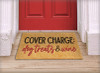 Cover Charge Dog Treats & Wine Stencil by StudioR12 | Craft & Paint DIY Welcome Doormat | Fun Dog Lover Script Word Art | Select Size