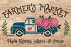 Farmer's Market Stencil with Vintage Truck & Roses by StudioR12 | DIY Spring Home Decor | Craft & Paint Wood Signs | Select Size