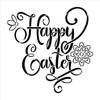 Happy Easter Script Stencil with Flower by StudioR12 | DIY Spring Floral Home Decor | Craft & Paint Farmhouse Wood Signs | Select Size