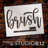 Brush Script Stencil with Toothbrush by StudioR12 | DIY Home & Bathroom Decor | Craft & Paint Farmhouse Wood Signs | Select Size