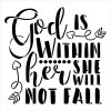 God is Within Her She Will Not Fall Stencil by StudioR12 | Psalm 46 Bible Verse Quote | DIY Home Decor for Women - Girls | Craft & Paint Encouraging Wood Sign | Reusable Mylar Template | SELECT SIZE