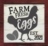 Personalized Farm Fresh Eggs Stencil by StudioR12 | Custom Established Date | DIY Farmhouse Chicken Decor for Kitchen | Select Size