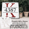 Personalized Monogram Address Stencil by StudioR12 | Paint Custom House Number Wood Sign | DIY Initial Letter Home Decor | Select Size