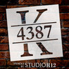 Personalized Monogram Address Stencil by StudioR12 | Paint Custom House Number Wood Sign | DIY Initial Letter Home Decor | Select Size