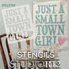 Just a Small Town Girl Stencil by StudioR12 | DIY Heart Home Decor for Daughters | Craft & Paint Wood Sign | Reusable Mylar Template | Select Size