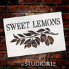 Sweet Lemons Stencil by StudioR12 | Farmhouse Lemon Tree Branch | DIY Spring Home & Kitchen Decor | Paint Wood Signs | Select Size