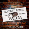 Sweet Lemon Farm Stencil by StudioR12 | DIY Farmhouse Lemon Kitchen Decor | Craft & Paint Country Wood Signs | Select Size