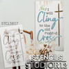 Cling to The Old Rugged Cross - Hymn Stencil by StudioR12 | DIY Faith Home Decor | Craft & Paint Wood Sign | Reusable Mylar Template | Select Size