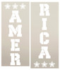 America Vertical Stencil with Stars by StudioR12 | DIY Patriotic Porch Decor | Paint Fourth of July Tall Wood Leaner Sign | Select Size