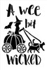 A Wee Bit Wicked Stencil by StudioR12 | Witch - Pumpkin | DIY Halloween Home Decor | Craft & Paint Wood Sign | Reusable Mylar Template | Select Size