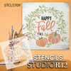 Happy Fall Y'all Stencil by StudioR12 | DIY Autumn Pumpkin Wreath Home Decor | Craft & Paint Square Wood Sign | Reusable Mylar Template | Select Size