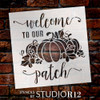 Welcome to Our Patch Stencil by StudioR12 | DIY Fall Pumpkin Vine Home Decor | Craft & Paint Autumn Wood Sign | Reusable Mylar Template | Select Size