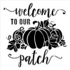 Welcome to Our Patch Stencil by StudioR12 | DIY Fall Pumpkin Vine Home Decor | Craft & Paint Autumn Wood Sign | Reusable Mylar Template | Select Size