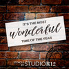 Most Wonderful Time Stencil by StudioR12 | Craft DIY Christmas Holiday Home Decor | Paint Wood Sign | Reusable Mylar Template | Select Size