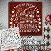 Life is Short Eat The Christmas Cookies Stencil by StudioR12 | Craft DIY Holiday Home Decor | Paint Wood Sign | Reusable Mylar Template | Select Size