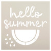 Hello Summer Stencil with Watermelon by StudioR12 | Craft DIY Cursive Script Home Decor | Paint Wood Sign | Reusable Mylar Template | Select Size